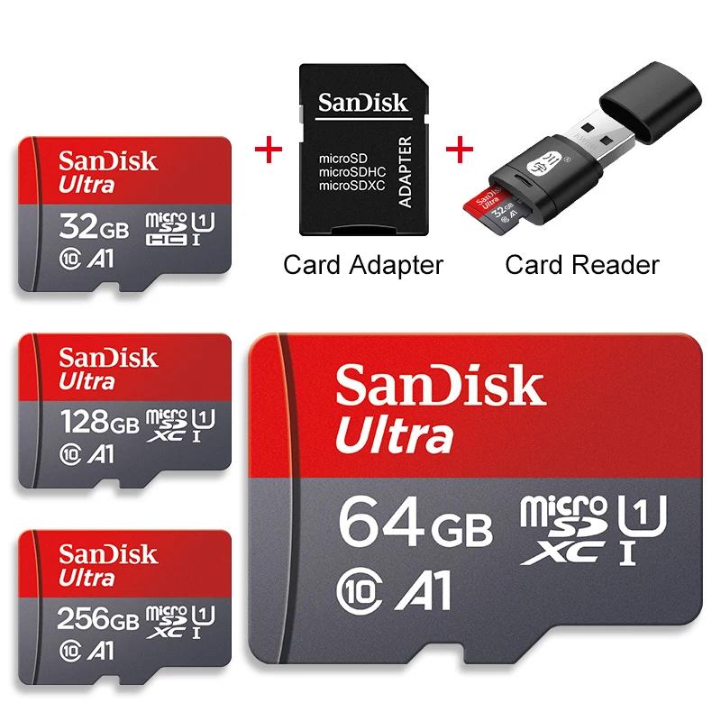 SanDisk Ʈ A1 ޸ ī, SD, TF, ũSDXC + , Ŭ 10 UHS-1 ÷ ī, 32GB, 64GB, 128GB, 256GB, 120 MB/s